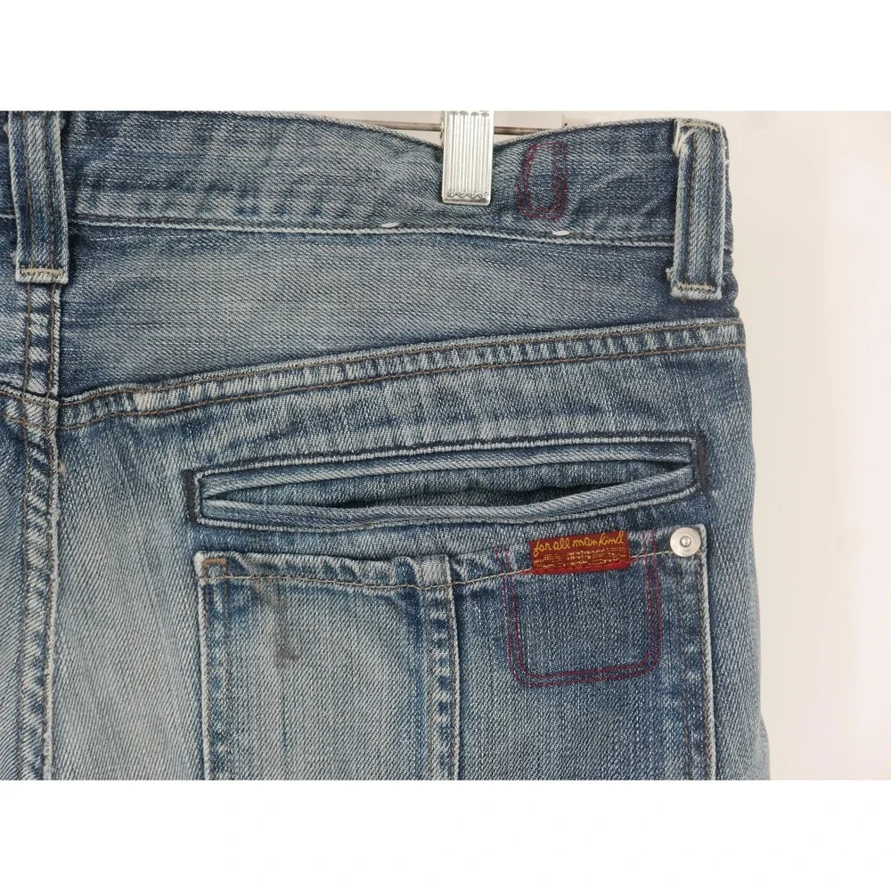 7 For All Mankind Jeans Blue Utility Button Fly Limited Edition 777 Men's 34x33